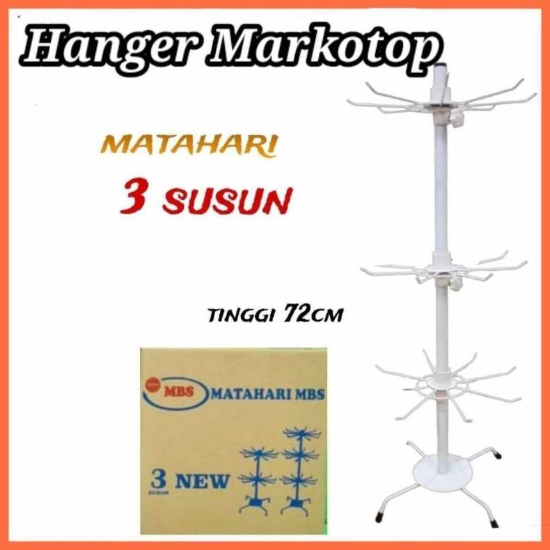 rak display matahari putar 3 susun /gantungan masker (batang besar)