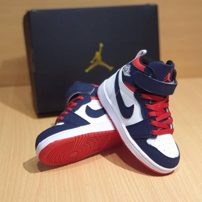 BEST SELLER / PREMIUM SEPATU JORDAN ANAK LAKI LAKI BAYI 1 TAHUN NAVY MERAH HIGH UKURAN KECIL