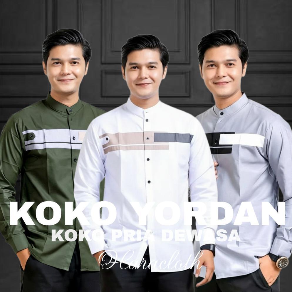 BELI Baju Koko Pria Dewasa Motif Yordan Koko Muslim Terbaru Baju Koko Lengan Panjang BELI