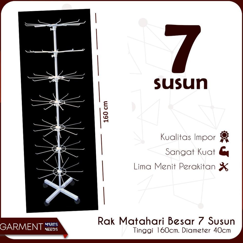RMIMP7 - Rak Putar Matahari 7 Susun Gantungan Aksesoris Display Besi Hanger Cantolan