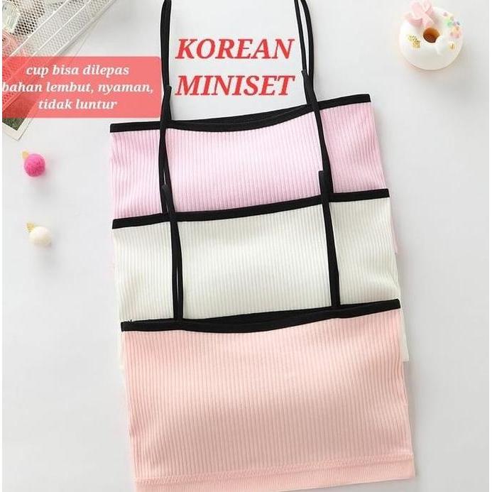 DF42 - KOREAN MINISET PAKAIAN DALAM CROP TOP KEMBEN ANAK REMAJA FASHION