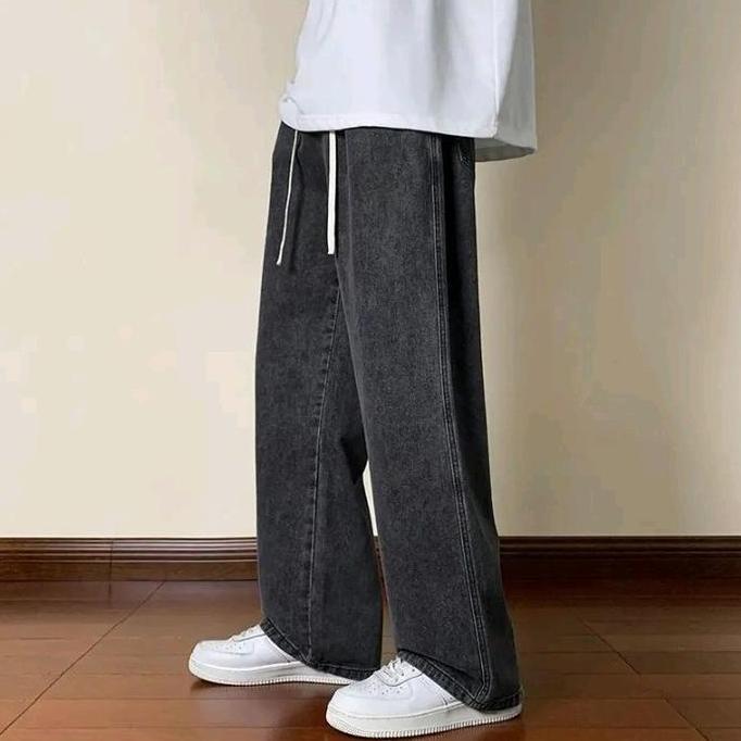 Celana Jeans Pria Baggy Pants Gombrong Oversize Loose Straight Kulot Boyfriend Jeans Longgar Bahan T