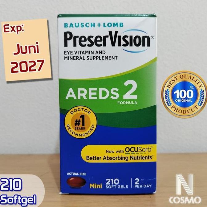 Bausch+Lomb PreserVision Areds2 210 Softgel Bausch Lomb BL not 120 Best Complete Eye Vitamin & Miner
