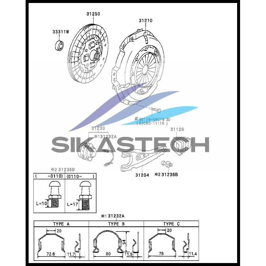 TERBARU SET CLUTCH / KAMPAS KOPLING LENGKAP DAIHATSU GRAN MAX 1.3 1.5 AISIN