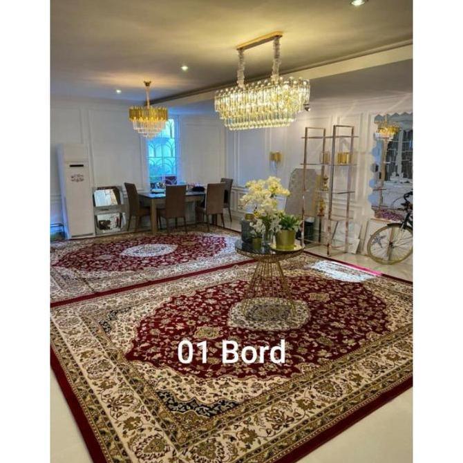 Karpet Permadani Mewah Mega Jumbo 3x4 meter Motif Turkey Turki Iranshahr Marun Merah Hitam Cream Hij
