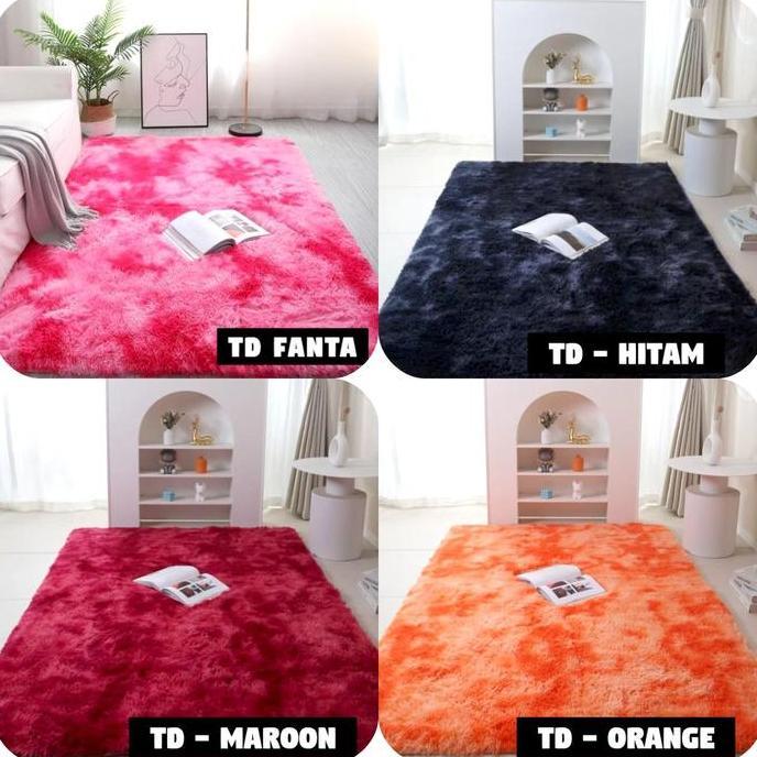 [COD] BUYNOW - 200x200 Karpet bulu Ombre lembut tebal bulu 4cm karpet lantai