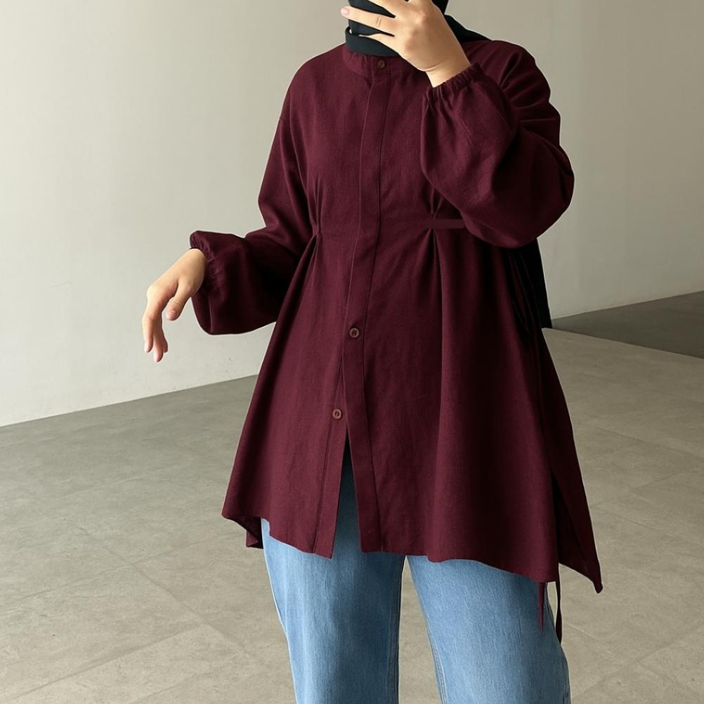 ORIGINAL ALESA BLOUSE  KEMEJA WANITA BLOUSE  ATASAN WANITA BLOUSE POLO LINEN