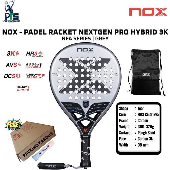 TERBARU Raket Padel NOX NextGen Pro Hybrid 3K NFA Series Grey