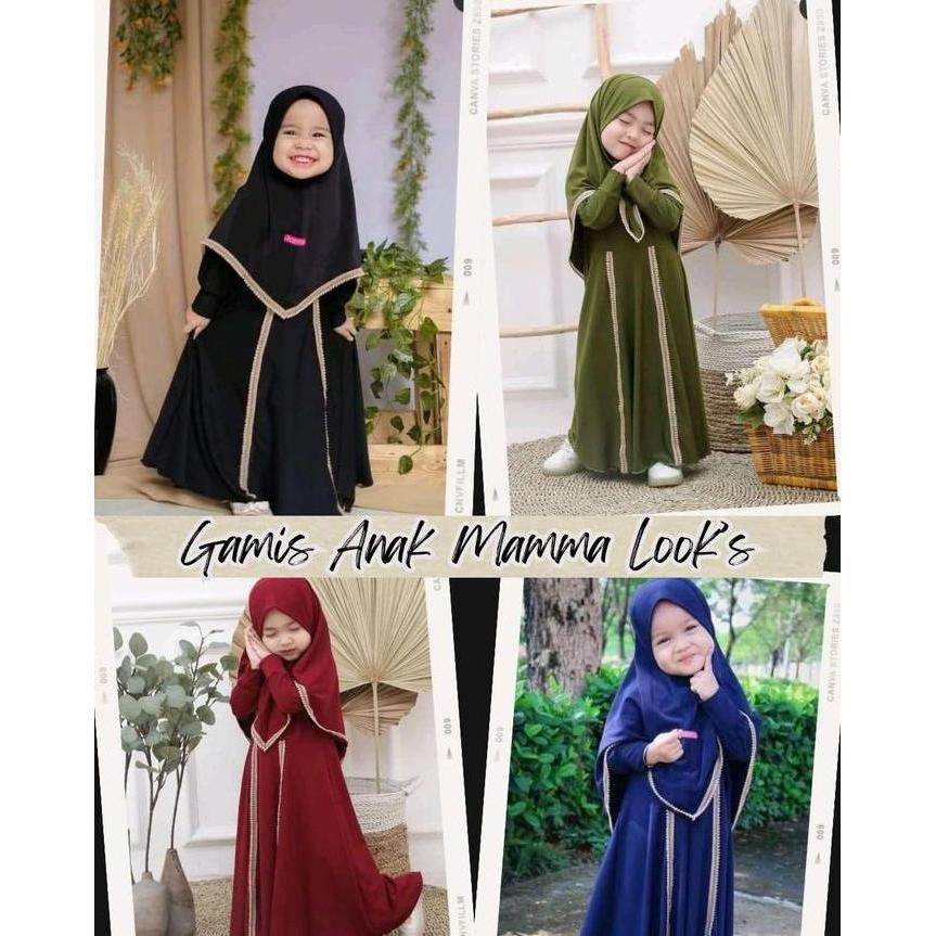 Baju Lebaran Anak Perempuan 2025 Gamis Abaya Jersey Set Hijab Syar'i Umur 1 - 9 Tahun Model Terbaru
