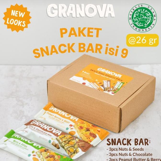 Nikmat- Granova - Snack Bar 26Gr X 9 Pcs (Rasa Original, Peanut Butter & Berry / Selai Kacang & Buah
