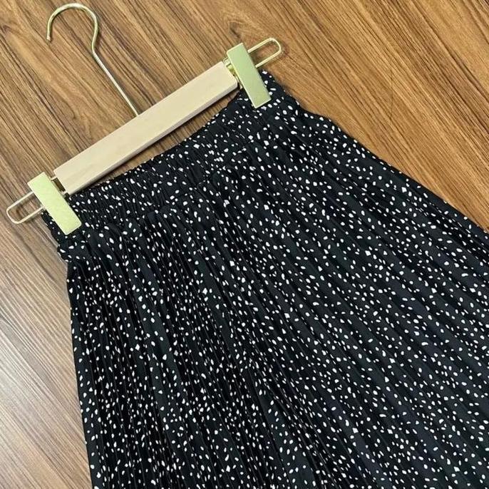 Yurima- Rok Plisket Motif Bintik Mayung Premium