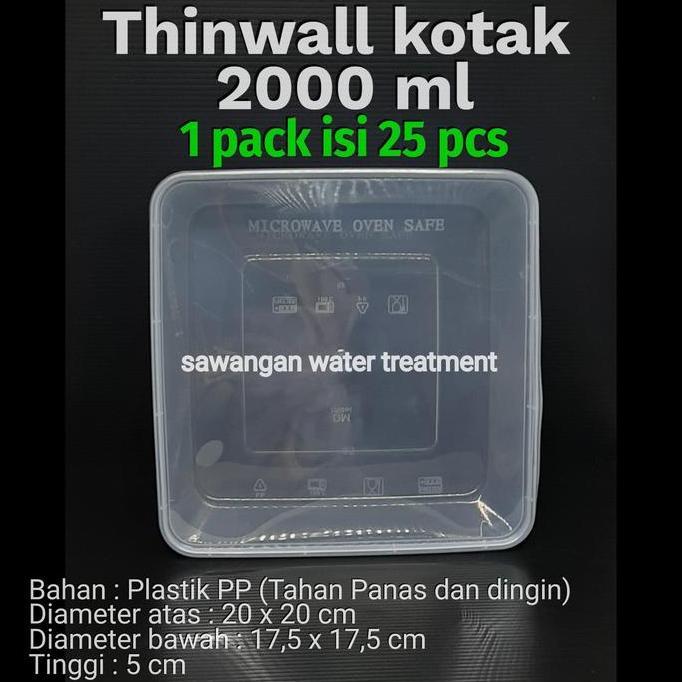 Starsix- Thinwall Kotak 2000Ml / Plastik 2000Ml / Tempat Salad/ Thinwall 2000Ml