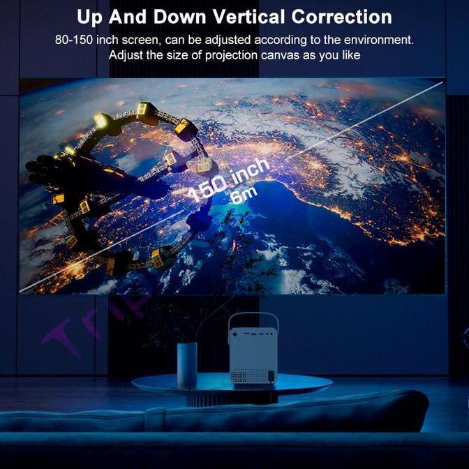 Terpopuler- Tripsky Proyektor Layar Tancap T2Mini Android 12 Bluetooth 4.2 Hdmi Usb 50-180 Inci 1600