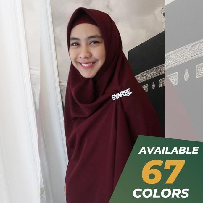 Jilbab Syar'i Segi Empat Jumbo 150x150 Wolfis Kelim Panjang Tebal Nyaman Syar'ee Fashion - Hijab