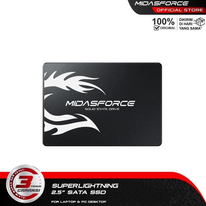Terpopuler- Ssd 512Gb Midasforce Superlightning Sata 3 6Gb/S Untuk Laptop Dan Pc Sata Iii Internal S