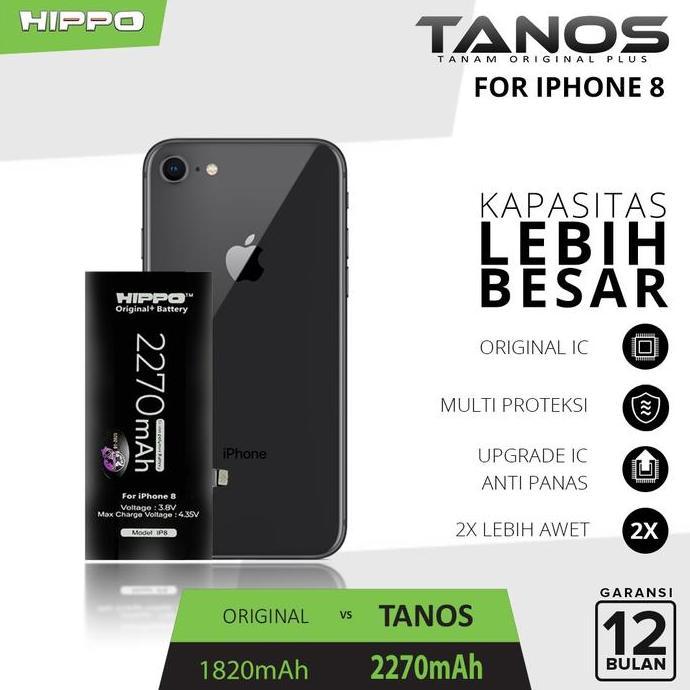 Hippo baterai iphone 8 2270 MAH Original+ Premium Cell Quality
