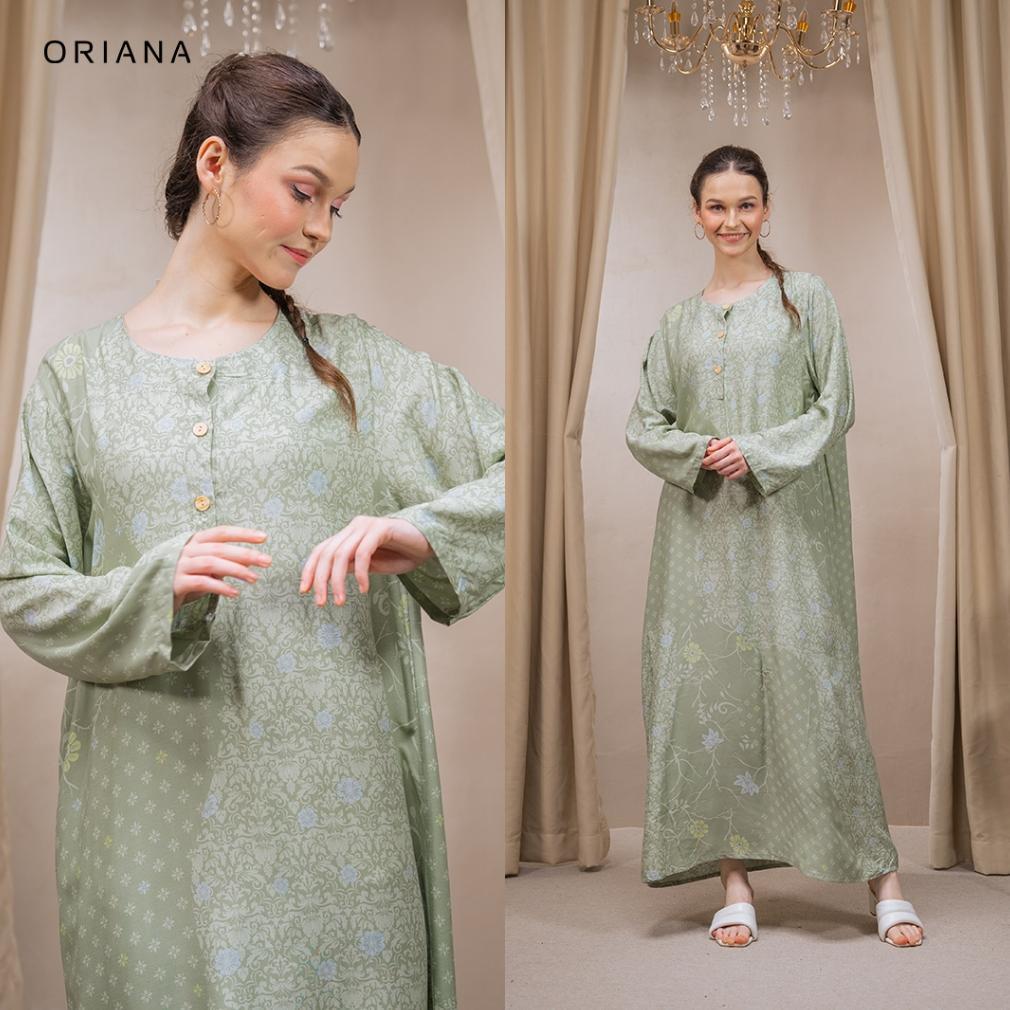 Bergaransi Oriana Homewear Daster Gamis Laiqa Collection | Daster Panjang Gamis Busui Hijab Friendly