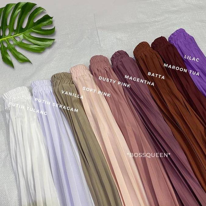 Yurima- Rok Plisket Pendek 7/8 Wanita Model Payung / Rok Plisket Mayung Pendek / Rok Kerja Dewasa Po