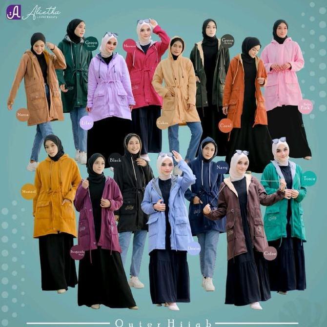 Jaket Outer Hijab Alietha | Jaket hijab panjang muslimah | Jacket alietha tebal Musim dingin Parka