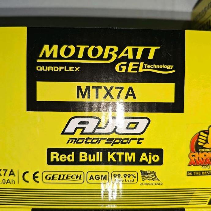Aki Motor Bajaj Pulsar NS200 Motobatt MTX7A Aki Kering/Aki Gel