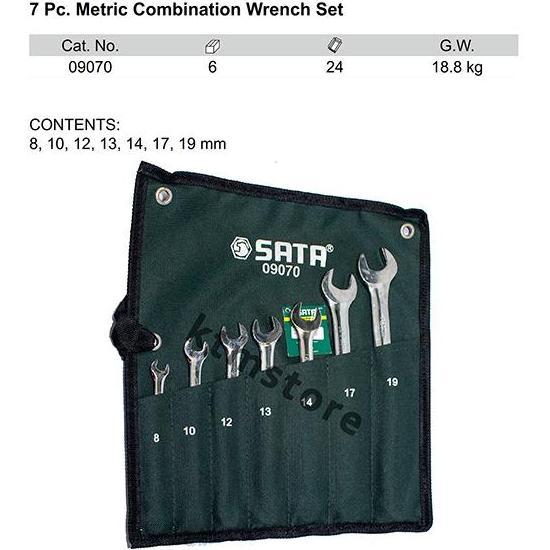 Murah Kunci Ring Pas Set 7 Pcs Metric 09070 Combination Wrench Sata Tools