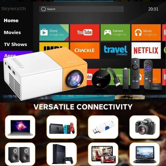 Terpopuler- Proyektor Mini Yg300 Portable Led Mini Proyektor Hp Mini Home Theater Hdmi Mini Proyekto