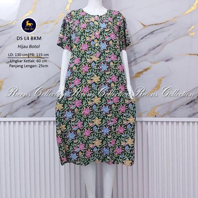 Terpopuler- Daster L4 Jumbo Batik Kuda Mas Ld 130Cm | Daster Rayon Busui Lengan Pendek Premium