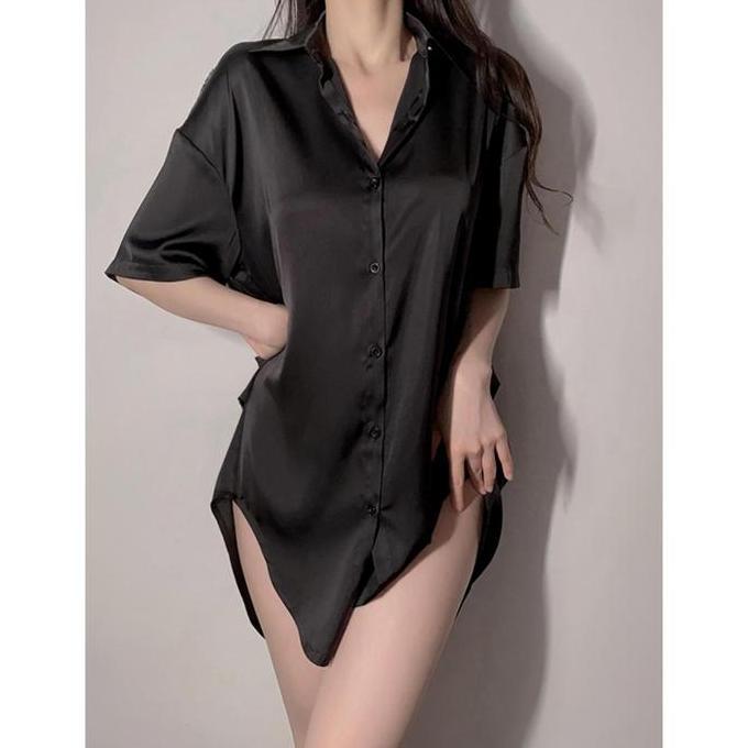 Dress Tidur Kemeja Wanita KMJ-1463 Dress Pendek Sexy Renda Lace Daster Baju Tidur Rumah Santai Trans