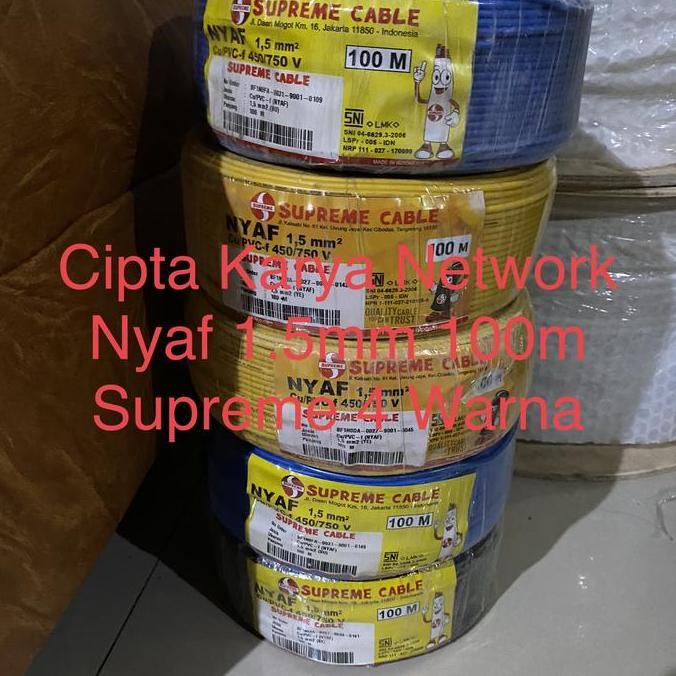 Promo Kabel Supreme Nyaf 1.5Mm 100m / NYAF 1,5mm / AF 1.5mm / AF1.5 4 Warna / NYAF 1.5 SUPREME SERAB
