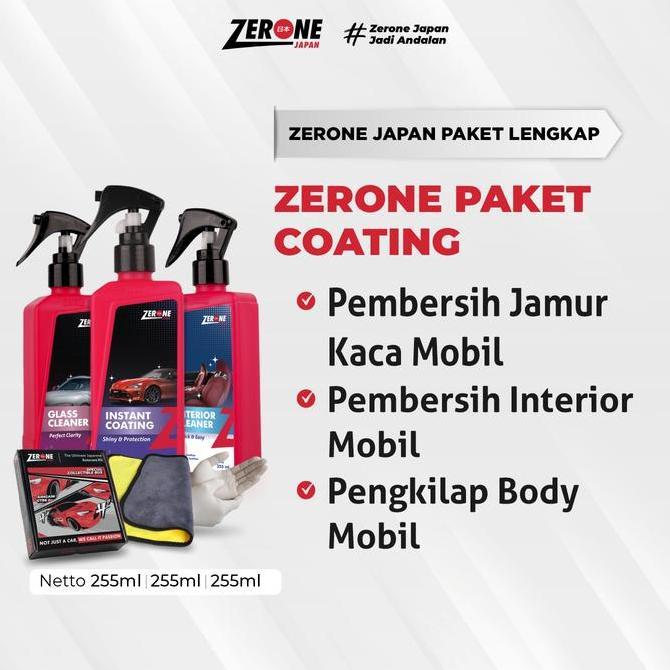 Carecar- Zerone Japan Paket Coating Pembersih Interior Pengkilap Body Mobil