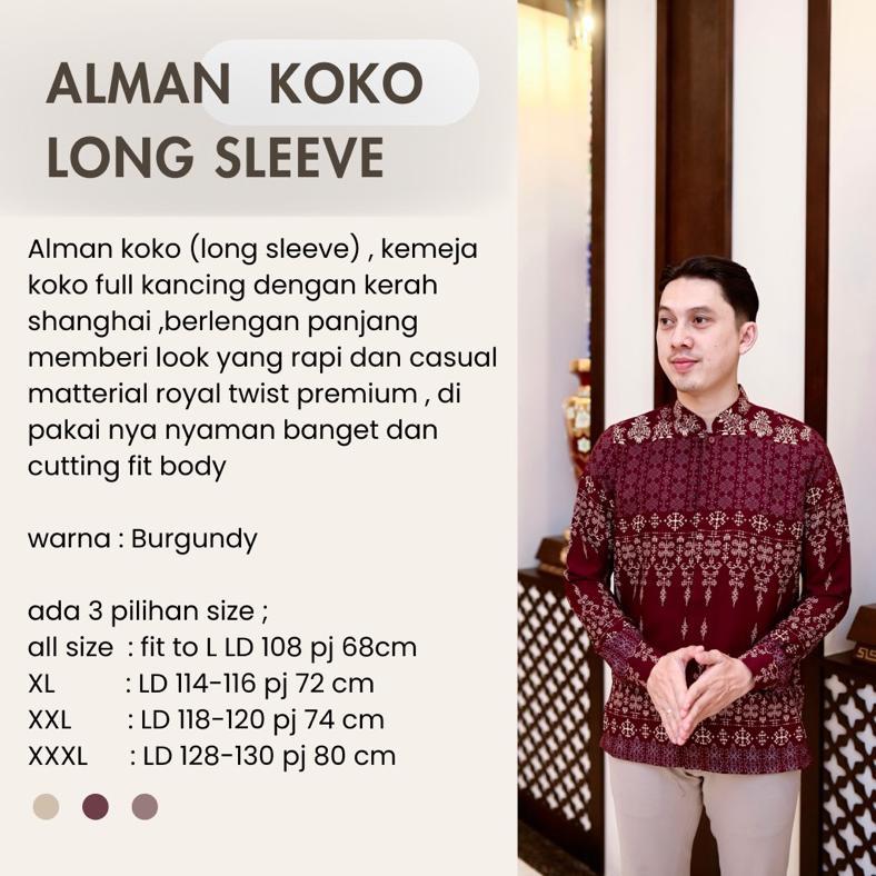 BELI Rereyshop Alman Koko Dewasa (KOKO AJA) Koko Baju Couple Pasangan One Set Ramadhan Sarimbit Kelu