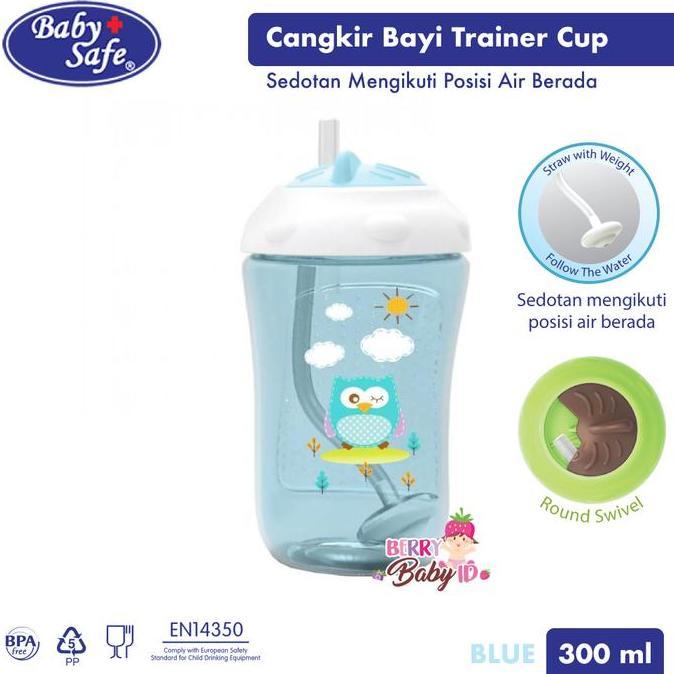 Grosir Baby Safe Trainer Cup Weighted Straw 300 Ml Tempat Minum Bayi Sedotan