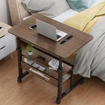 KEIYOKO Meja Laptop Dengan 2 Rak Penyimpanan Adjustable Portable Laptop Desk