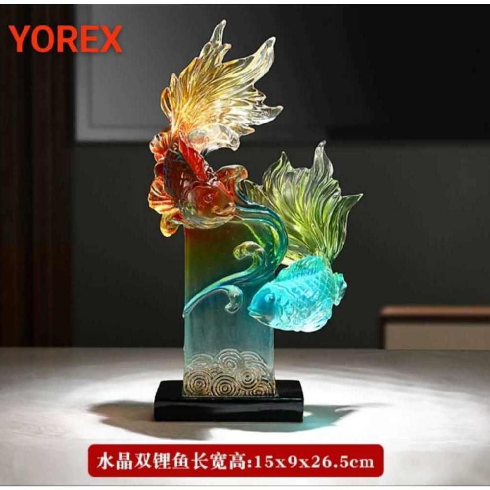 Pajangan Ikan Koi Keberuntungan Air ruang tamu / Dekorasi Rumah  / Pajangan Ikan Koi Kristal