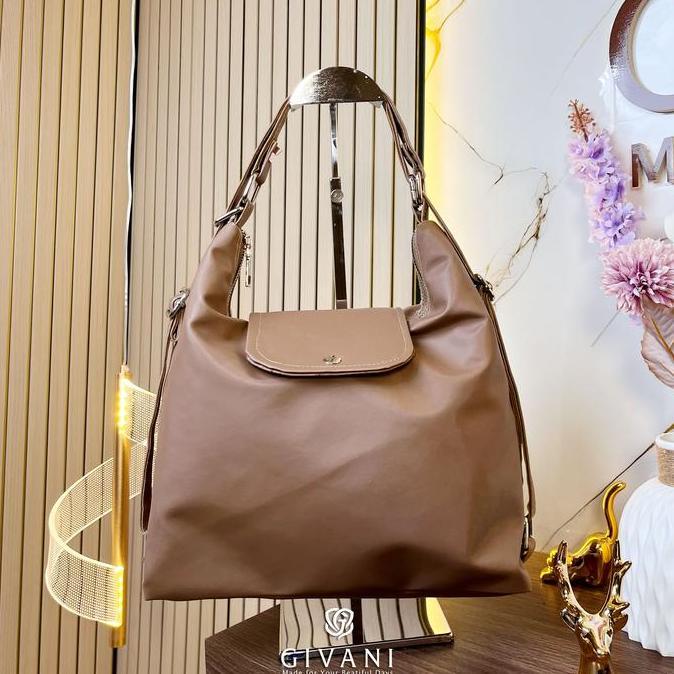 GIVANI Veya Bag 2 in 1 - Shoulder dan Ransel Tas Bahu & Backpack Tote Bag Wanita Casual Terbaru 2025