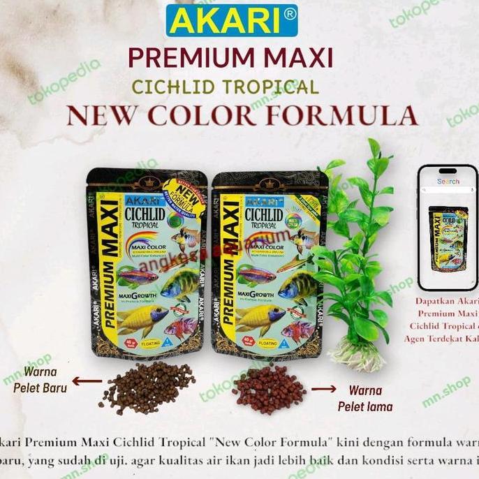 Catbull- Pelet Akari Cichild/Akari Cichild Premium Maxi 100Gr/Pakan Pelet Ikan