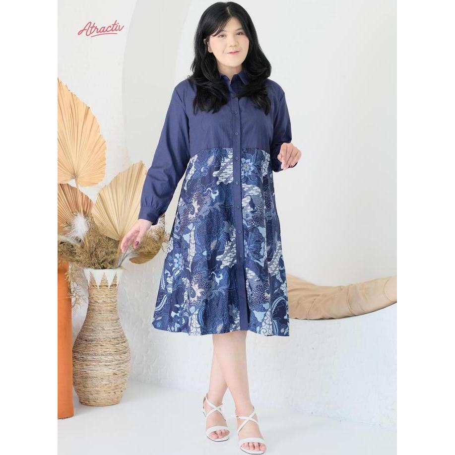 Promo ATRACTIV Dress Batik Jumbo LD120 LD130 LD135 LD142 Dress Batik Big Size Dress Kondangan Jumbo 