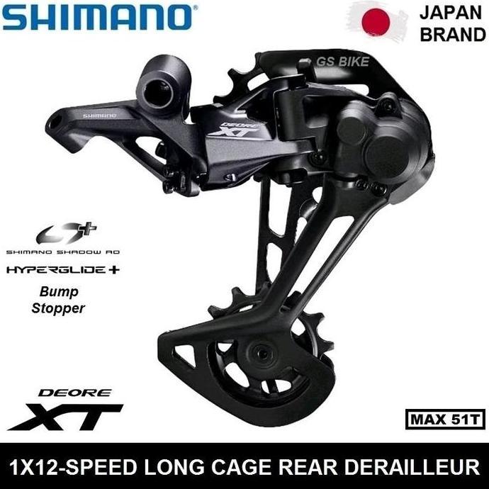SHIMANO DEORE XT RD-M8100-SGS 1x12 Speed Long Cage Rear Derailleur Sepeda MTB