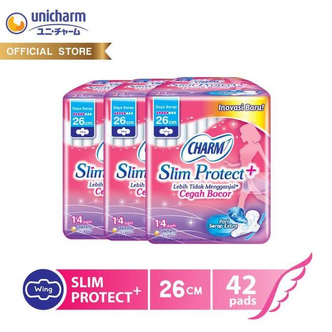Losscontrol- Charm Super Slim Protect+ Wing 26Cm 14 Pcs X 3 Packs
