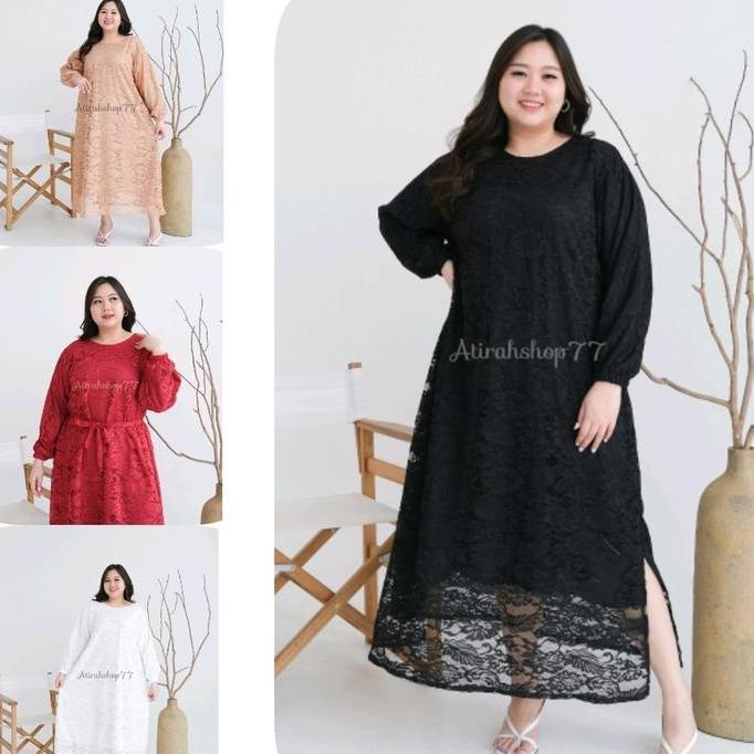 Promo midi dress brokat jumbo  Ld135 Ld140cm Diskon