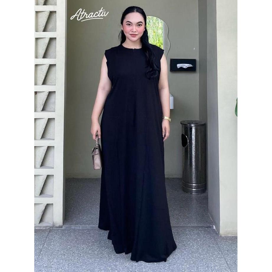 Promo ATRACTIV Dress Kaos Tanpa Lengan Jumbo LD130 LD142 Manset Gamis Jumbo Diskon