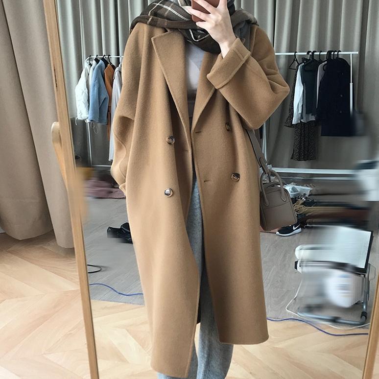 Jaket Jas Blazer Jubah Panjang wanita / Long Coat Wanita Korea / Katun Flece