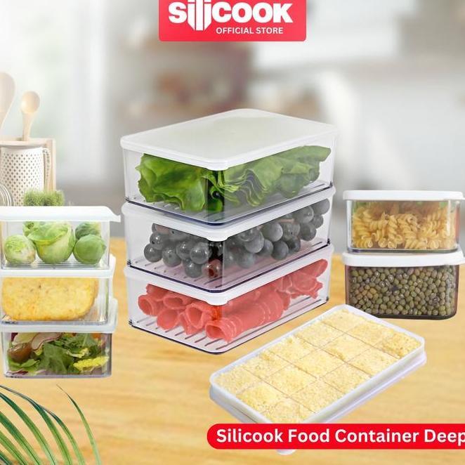 Silicook Food Container Deep Korean 1 Food Container Organizer Kotak Makanan Penyimpanan Kulkas Frid