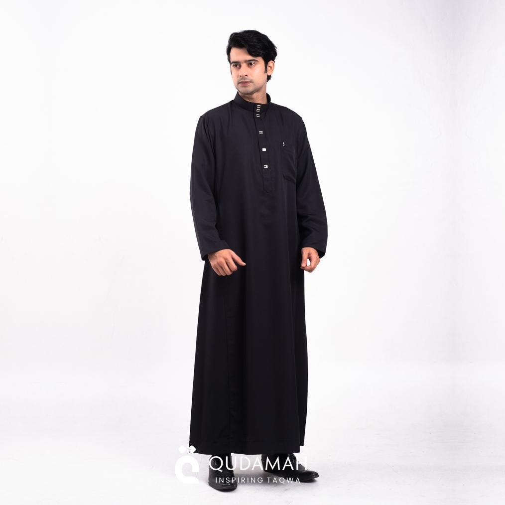 DISKON QUDAMAH | THOBE AHSAN MODEL JUBAH SAUDI PRIA LENGAN PANJANG POLOS NON-MANSET TYPE KANCING SNA