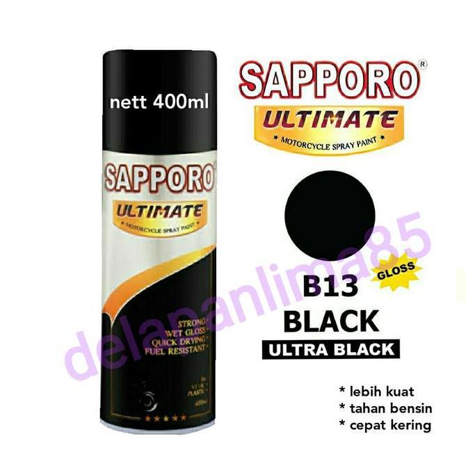 Cat- Sapporo Ultimate B13 Black/Hitam/Cat Semprot/Pylox/Pilox/Motor/Sepeda