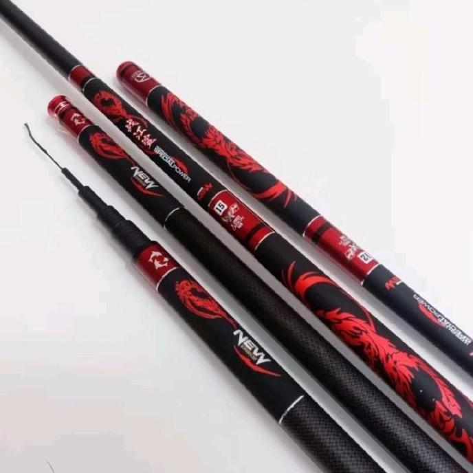 Juxing Special Power Joran Tegek Carbon Ringan Kaku 7H (Free Ruas Ujung Cadangan)