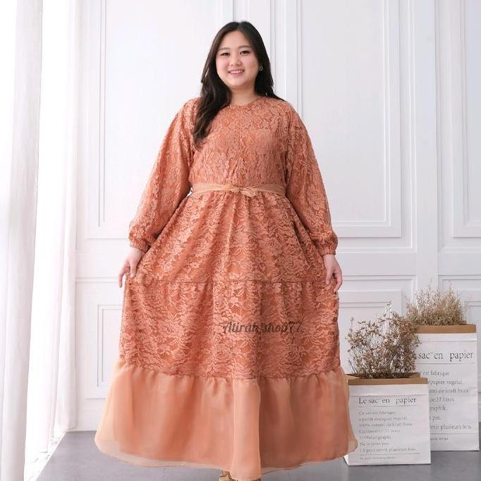 Promo dres brokat mix organza jumbo Ld130 Ld140 Diskon