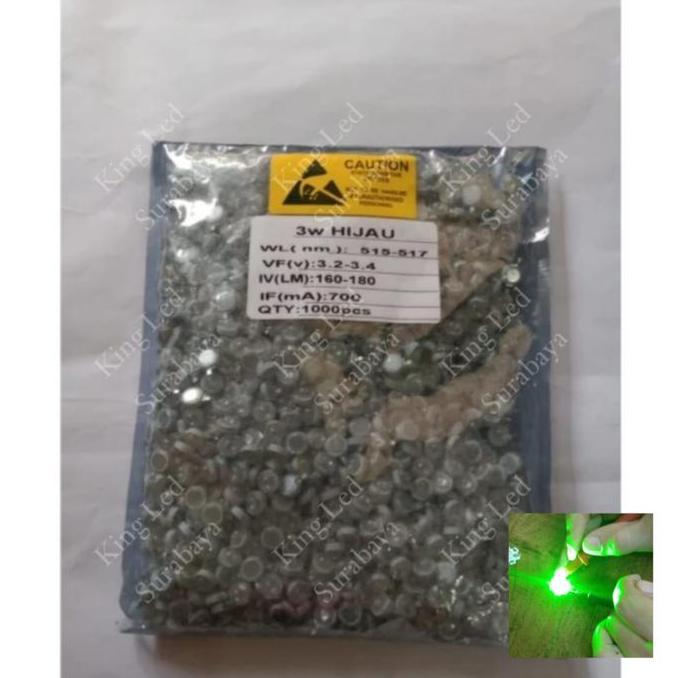 NEW (100PCS) HPL 3W Tanpa Pendingin HIJAU High Power LED 3 Watt