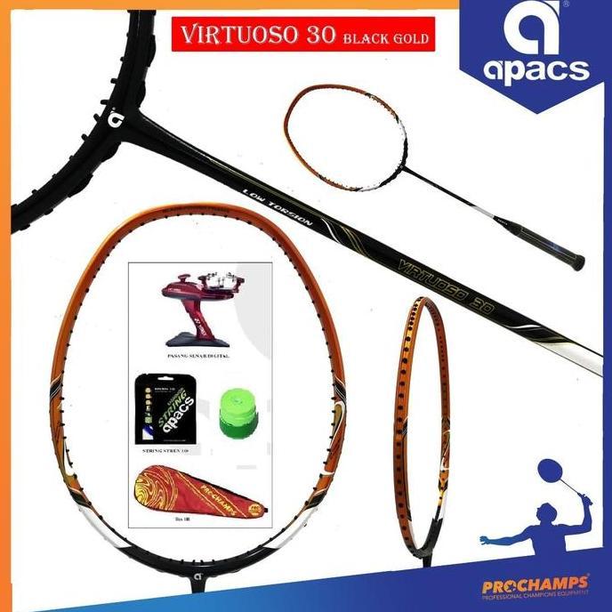 Promo PAKET APACS VIRTUOSO 30 RAKET BADMINTON ORIGINAL Diskon