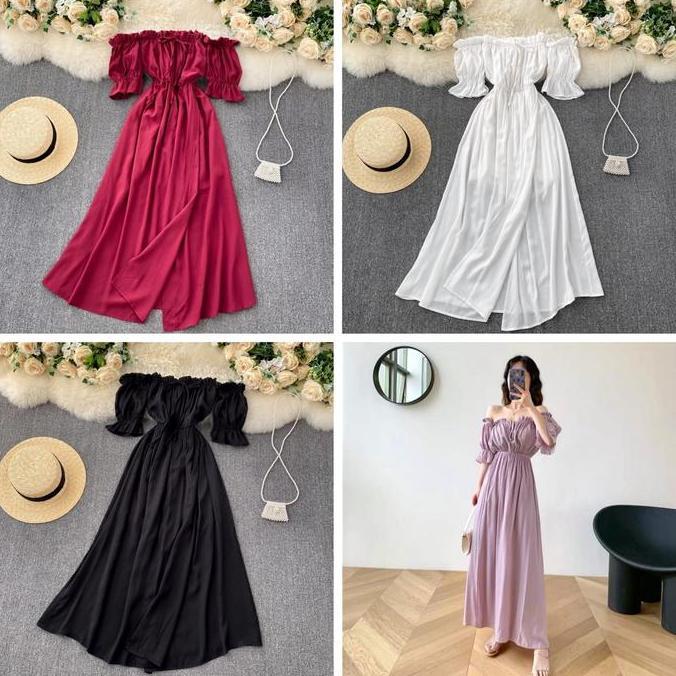 Promo LEON sabrina midi dress woman premium / korean summer dress / beachwear bali / casual dress / 